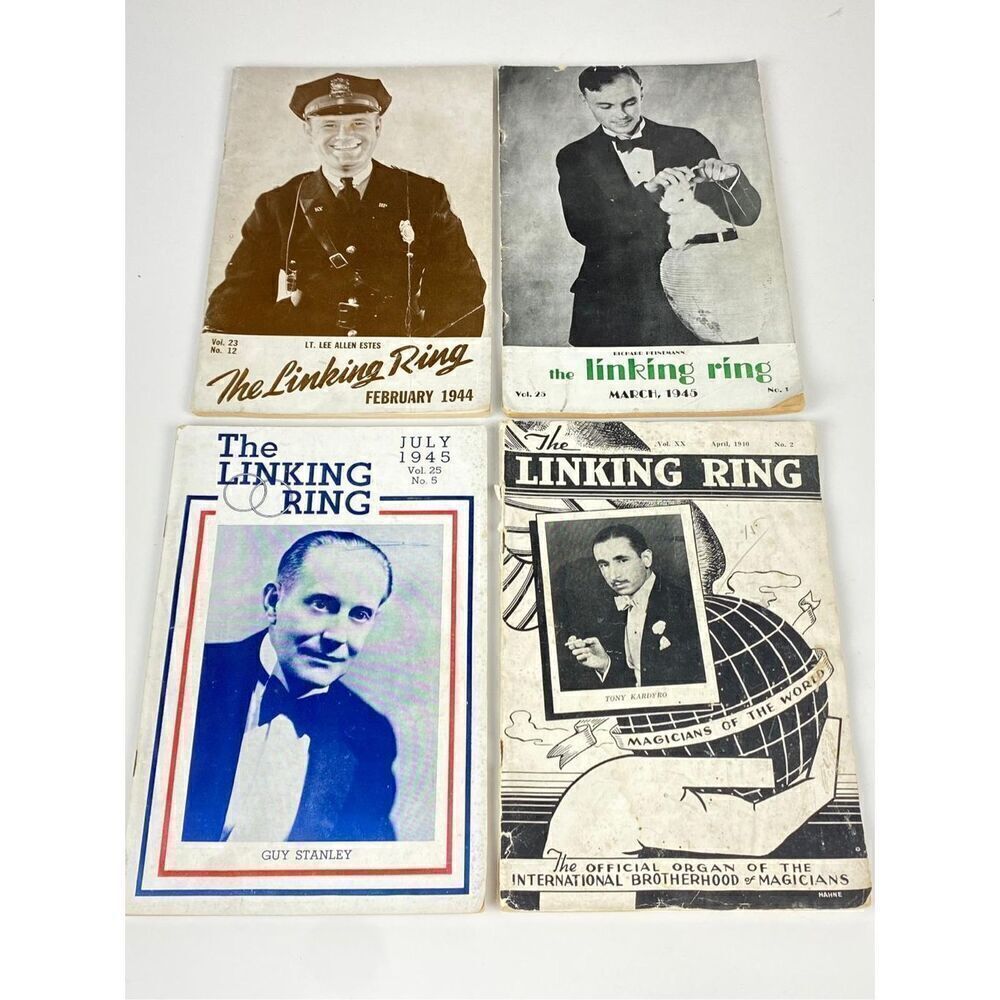 Vtg 1940s Lot of 4 The Linking Ring Magazines Lt. Lee Allen Estes Guy Stanley DT